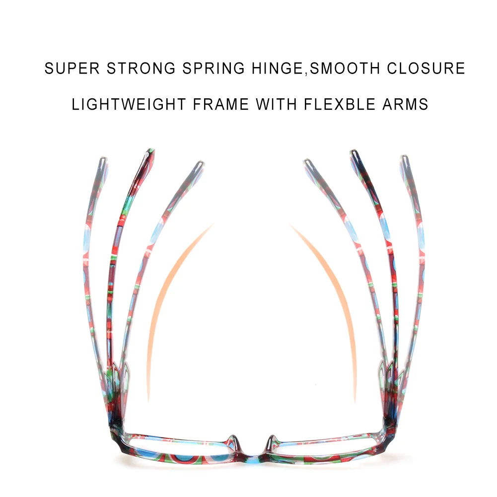 Модные прямоугольные очки для чтения для мужчин и женщин, весенние шарниры, красочные печатные оправы для очков