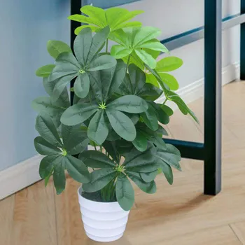 

65cm18 Fork Artificial Tropical Plants Plastic Palm Tree Branch Indoor Green Fake Potted Art Landscaping Material Home Decoratio