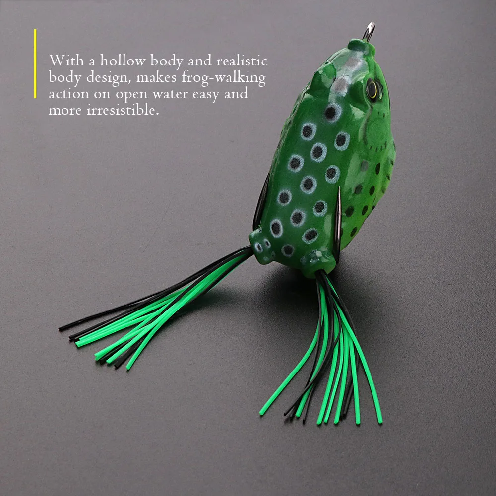 TREHOOK 5pcsBox Ray Frog TopWater Wobblers Pike Fishing Lures Set Of Soft Lure Shad Artificial Bait Silicone Frog For Fishing 03