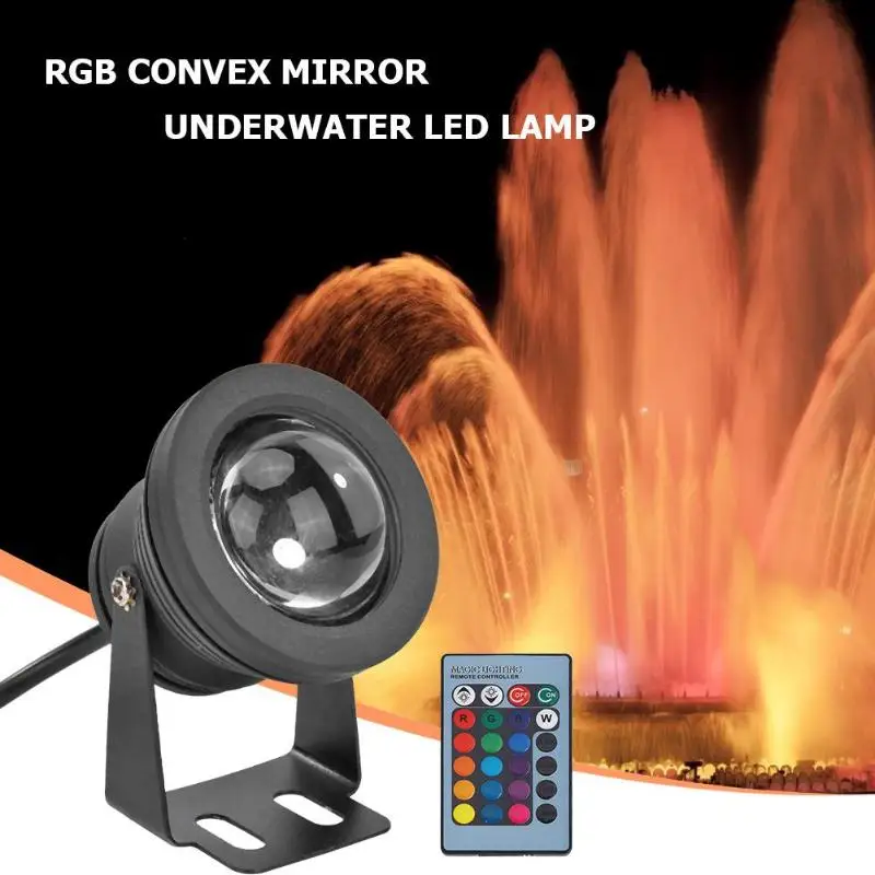 

10W Underwater LED Fountain Light Remote Control RGB Waterproof Pool Garden