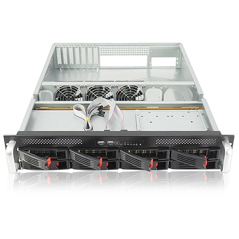 2U server chassis 8-bit hot swap RAID disk array video monitoring Internet bar storage rack |