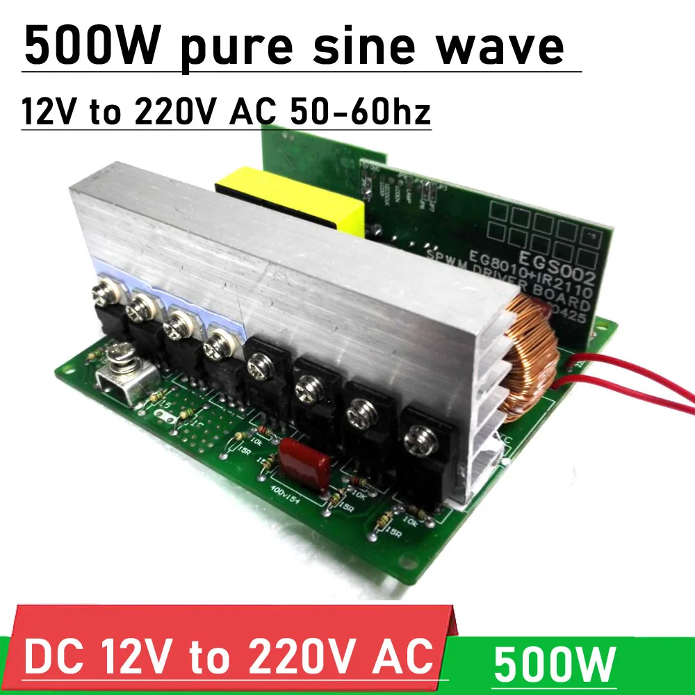 

500W pure sine wave DC 12V TO 220V AC Inverter circuit board 50Hz 60Hz Boost supply regulator converter Module