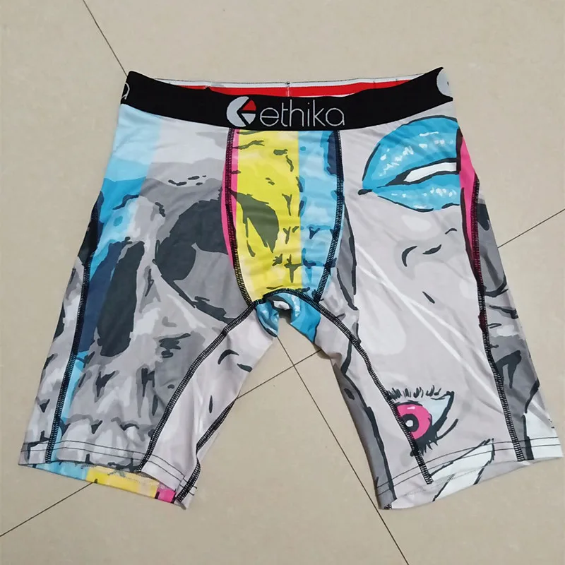 Аниме Длинные боксеры мужские спортивные Ethika Мужское нижнее белье боксеры джентльменские длинные ноги шорты быстросохнущие трусы мужские