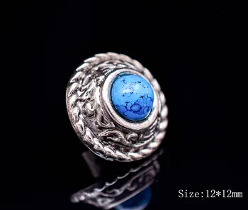 

10pcs Antique Flower Engraved Rope Side Western Turquoise Leather Concho For Leathercraft Bag Wallet Belt Saddle Decor