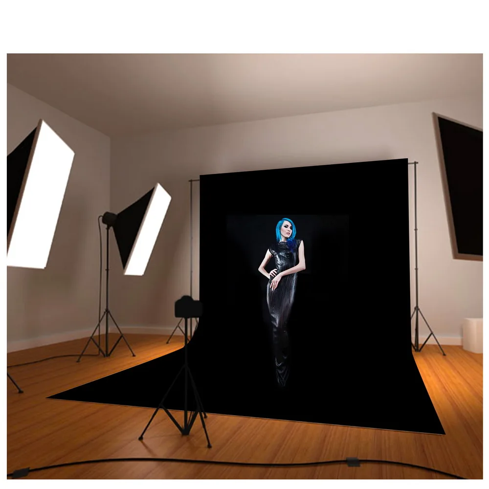 2*1m/2*2m/2*3m Black Background Cloth Velvet Velour Fabric Photography Bakcdrop