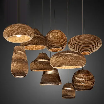 

Vintage Loft Paper Honeycomb Pendant Lights Lampshade Paper Lanterns For Bar Restaurant Decoration Hang Lamp Droplight lampen