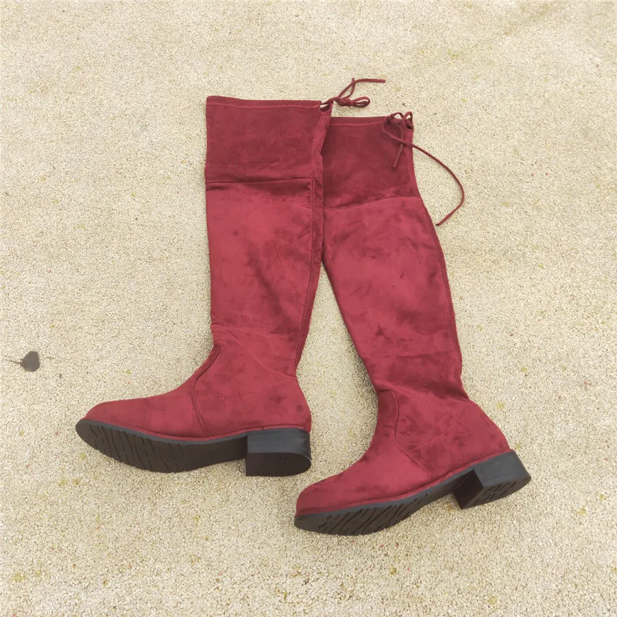 

high platform women over the knee womens winter 2019 Woman Low Overknee Long boots