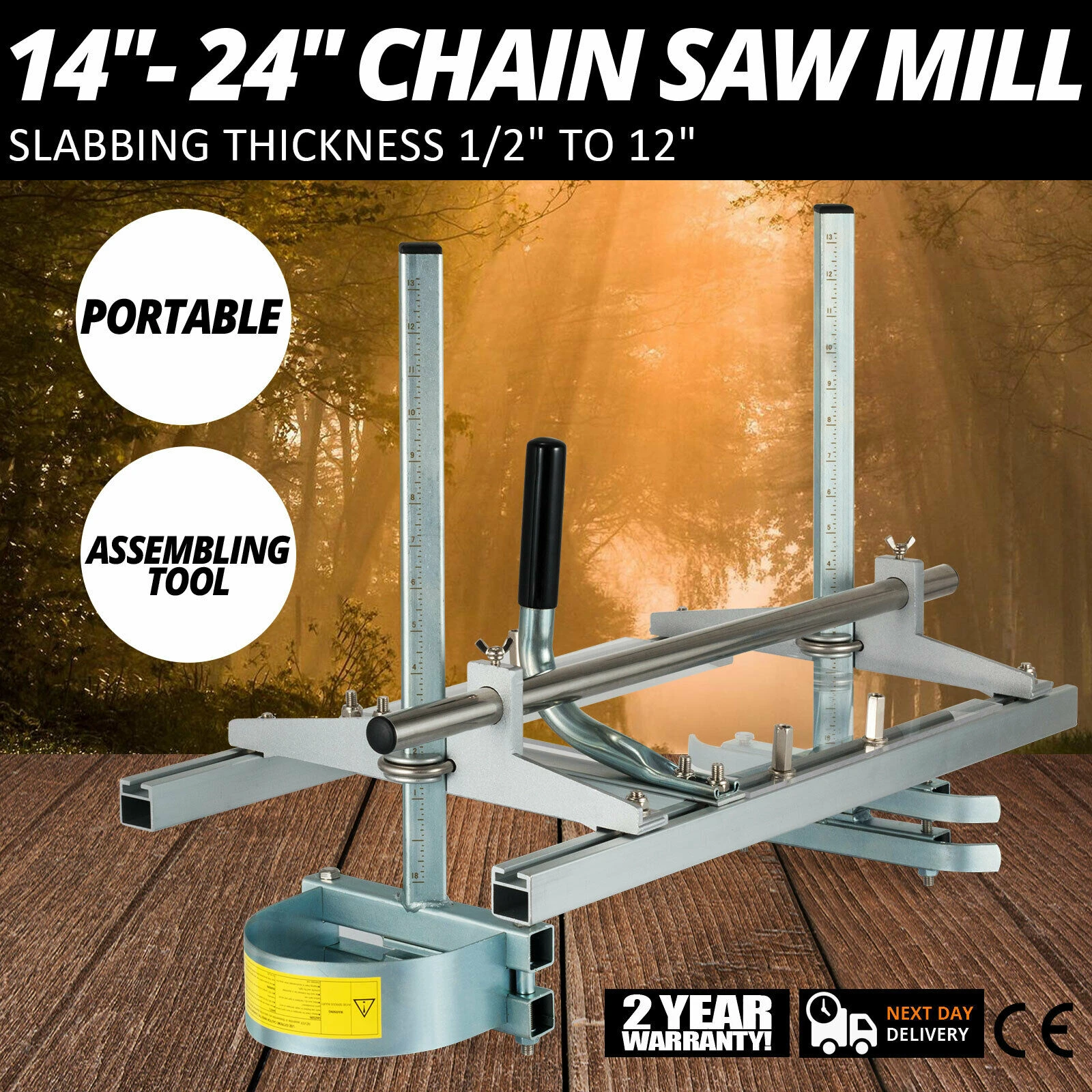 VEVOR Chainsaw Mill Planking Milling 36 Inch Guide Bar W/ Rail Mill