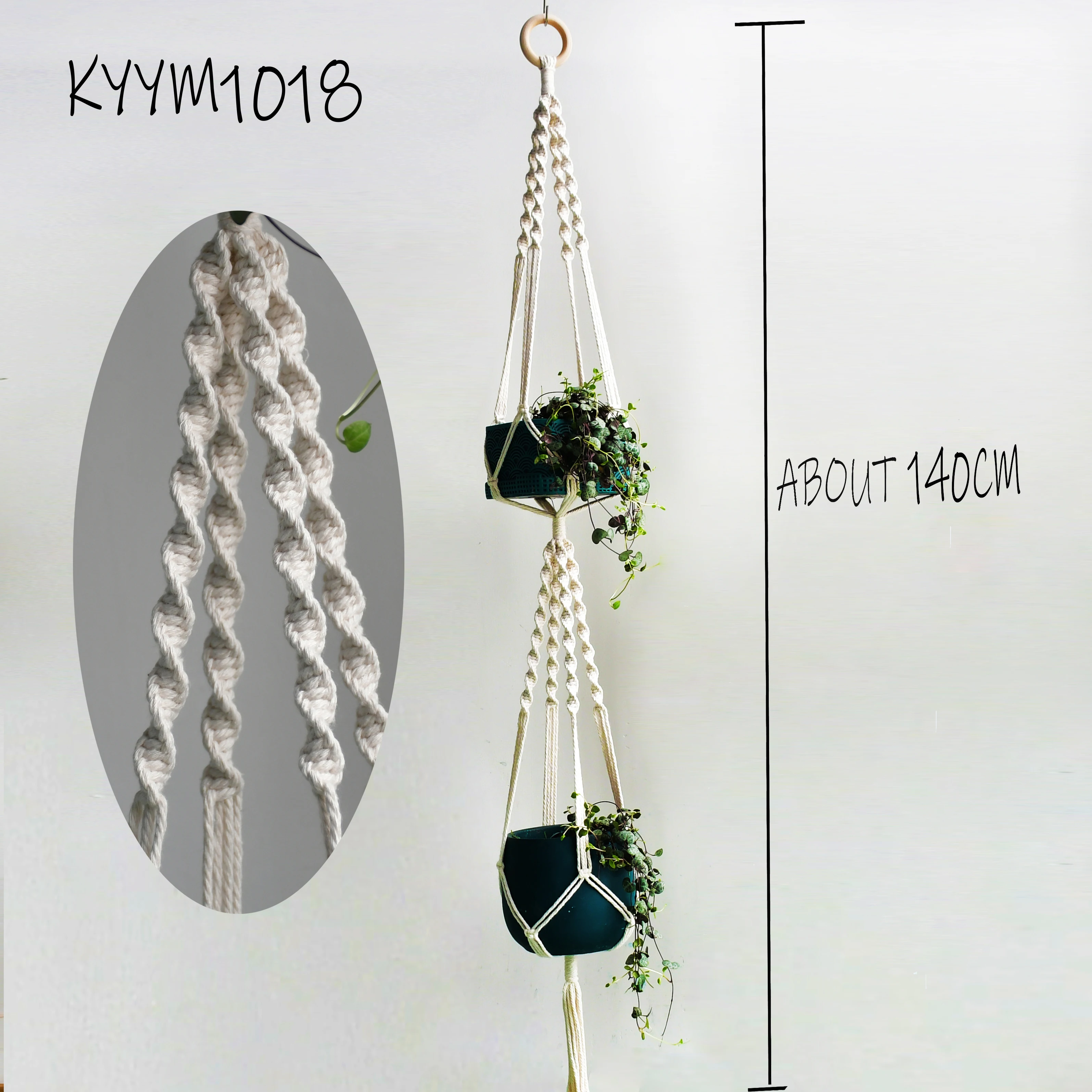 New arrival handmade macrame plant hanger pot hanger pot tray pot holder flower hanging macrame plant hanger for home 