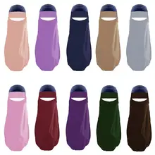 Один предмет женский костюм Niqab вуаль лицо Обложка мусульманский Бурка полный длинный хиджаб Khimar Amira полное покрытие Исламский арабский Средневосточный