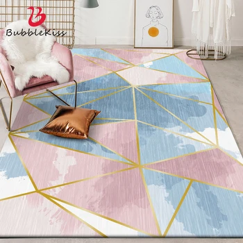 

Bubble Kiss Carpets For Living Room Fashion Pink Rugs Geometric Blue Carpet Door Floor Mat Home Rugs For Bedroom Decor Area Rug