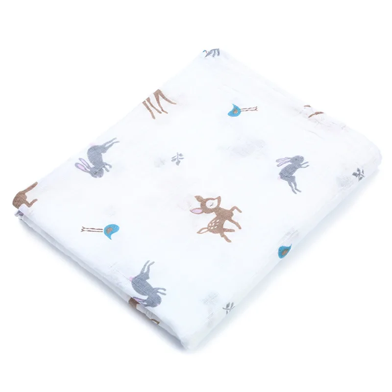 [simfamily] 1Pc100%Cotton Flamingo Fruits Print Muslin Baby Blankets Bedding Infant Swaddle Towel For Newborns Swaddle Blanket bed linen Bedding