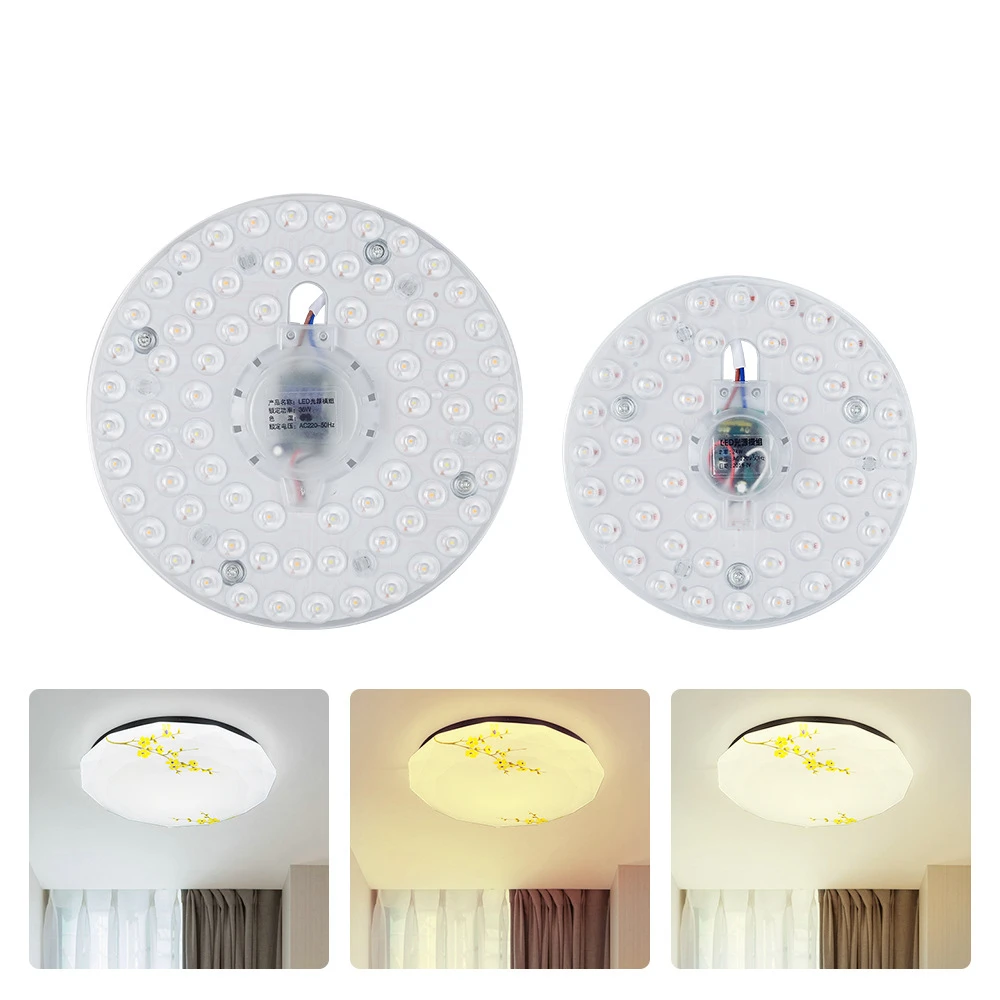 Energy Saving 24W 36W Module Lamp 220V AC 3Colors Changed By Switch SMD Led Panel Light Source Circle Board For Ceiling Light