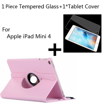 

Wholesale Fashion Hard Cover Skin For Apple iPad Mini 4 A1538 A1550 Case Tempered Glass Screen Protector With Smart Stand Cover
