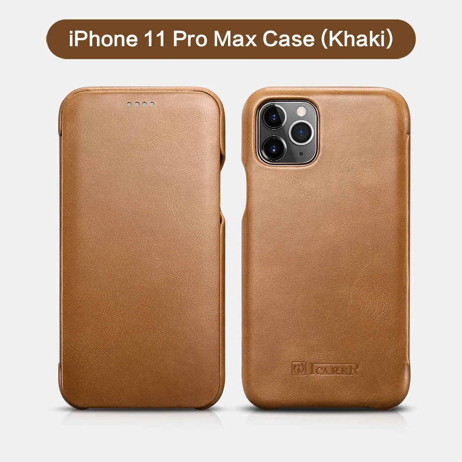 Чехол из натуральной кожи для iPhone 11 Pro Max 6,5 '', роскошный флип-чехол для Apple iPhone 11 Pro, изогнутый край, винтажный Чехол-книжка