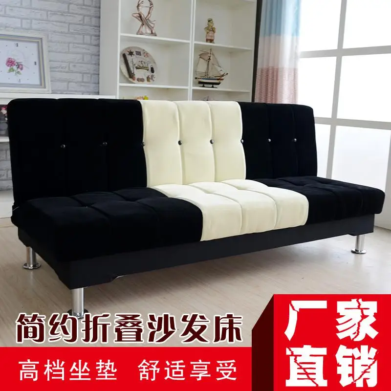 Простой тканевый раскладной диван-кровать маленькая квартира гостиная арендная Трехместный простой диван-кровать двойного назначения экономно - Цвет: style6 9
