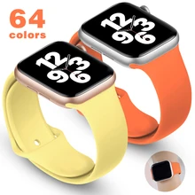 Soft Silicone Band for Apple Watch 6 Series SE 5 4 3 2 1 44MM 40MM Rubber Watchband Strap