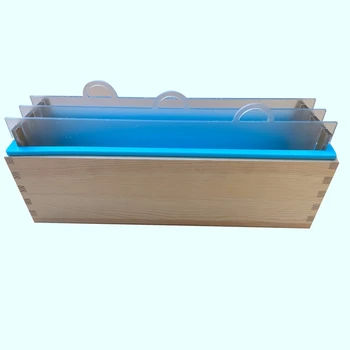 

New Silicone Render Soap Mold Set Rectangle Loaf Mould with Wood Box and Transparent Vertical Acrylic Clapboard DIY Handmade