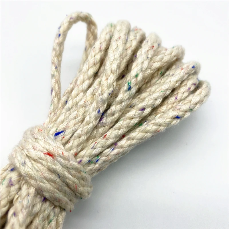 Cotton Rope 5yards 5mm Decorative Twisted Braided Cord for Handmade Decoration DIY Lanyard