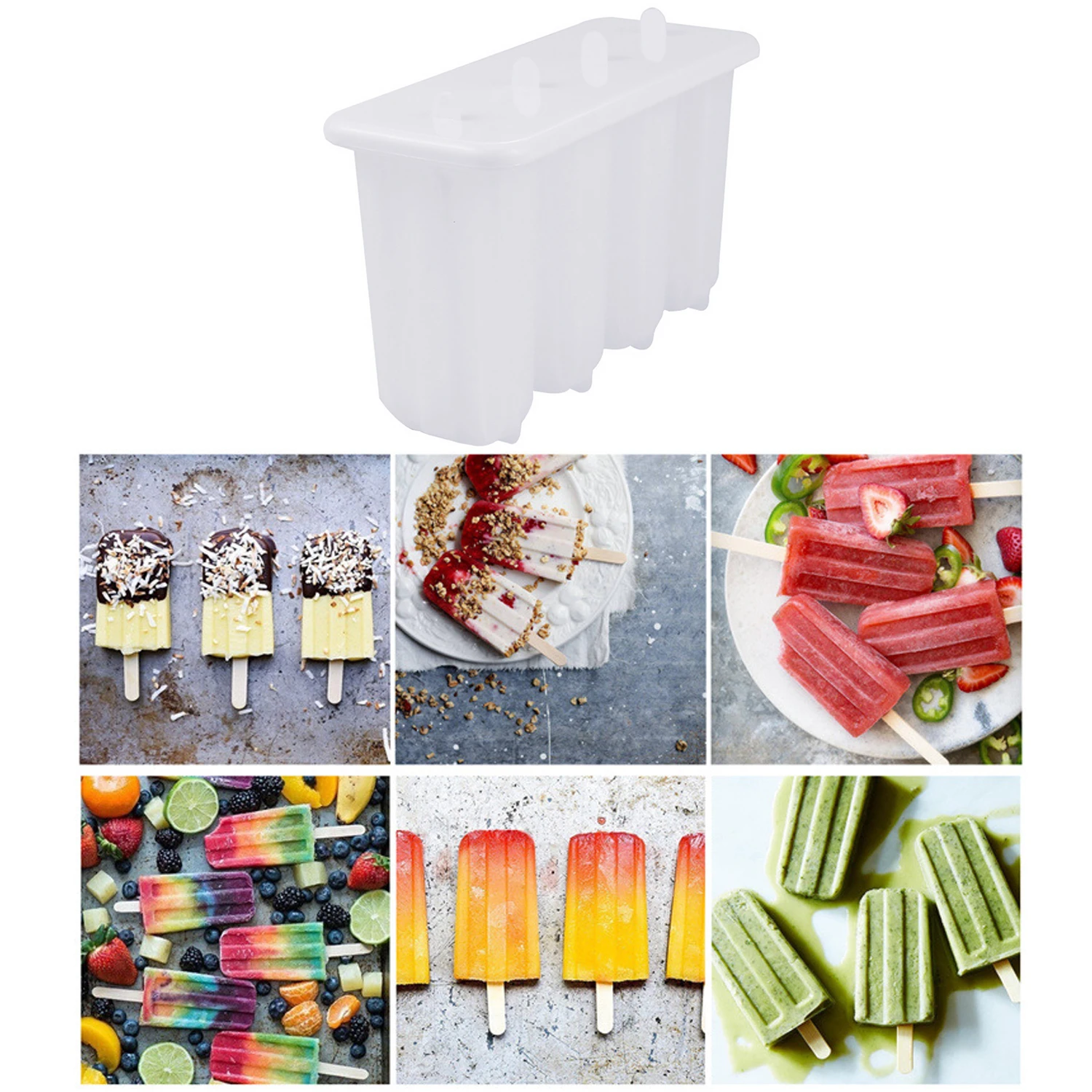 Behogar 4 слота DIY Фруктовое Мороженое Поп-форма шоколадный торт производитель плесень многоразовые пластиковые Кухонные Diy лоток сковородка инструмент