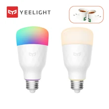 Yeelight, умный светодиодный светильник, RGB, цветной, E27, 10 Вт, 800 люменов, умная лампа Xiaomi Mijia, смартфон, WiFi, пульт дистанционного управления