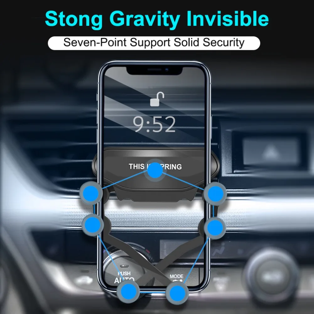 Автомобильный держатель для телефона Универсальный гравитационный держатель на вентиляционное отверстие автомобиля автомобильная подставка для iphone XR XS для samsung для Xiaomi телефон навигационная подставка