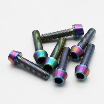

Rainbow M5/M6 30mm/35mm/40mm/45mm/50mm/55mm/60mm/65mm Bicycle Titanium Bolts Tapered Screw