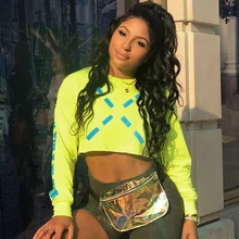 Осень-зима Для женщин Повседневное Толстовка сексуальный топ рубашка с надписью