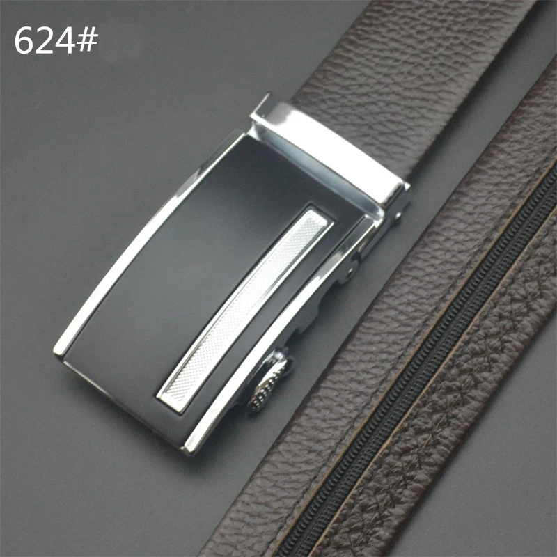 Nuleez real leather belt men to hide money in black and coffee automatically lock head belt strap fashion new gift for boyfriend