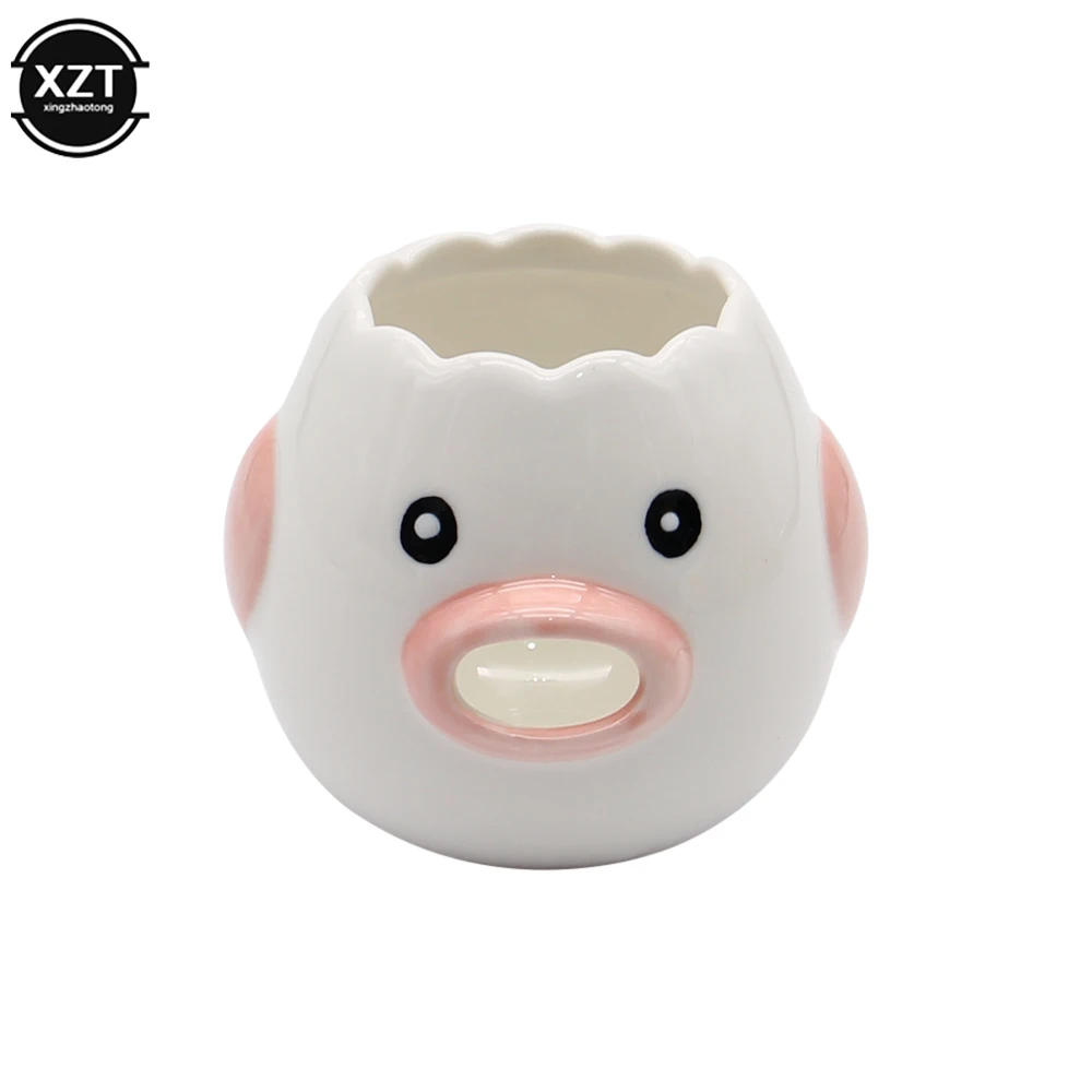 Egg White Yolk Separator Tool Chicken Egg Yolk White Separator Ceramics Cartoon Chick Egg Kitchen Gadgets