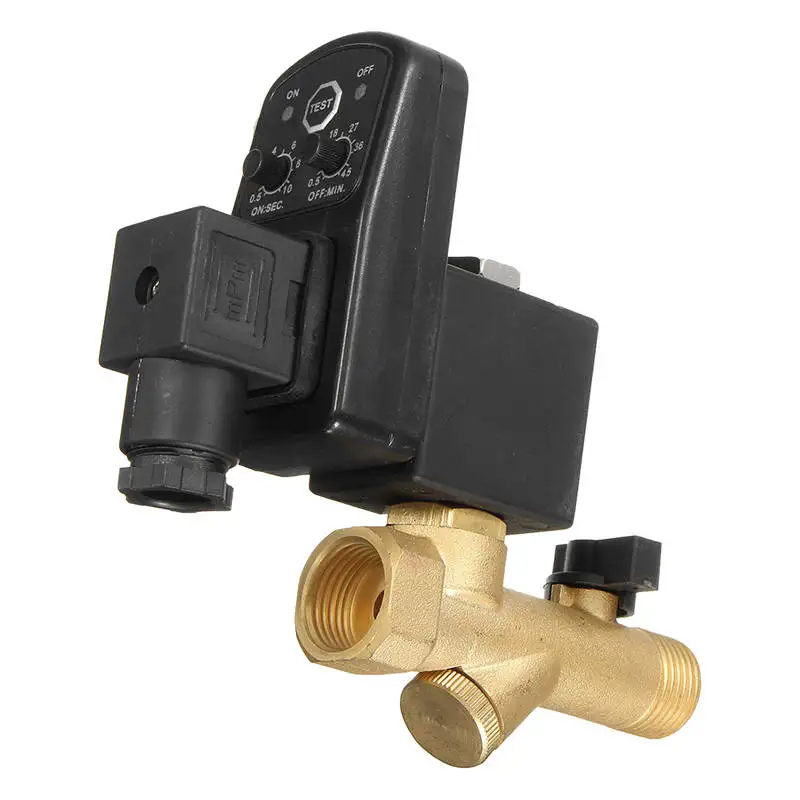 Hot XD-AC 220V 1/2inch Electronic Timed 2way Air Compressor Gas Tank Automatic Drain Valve