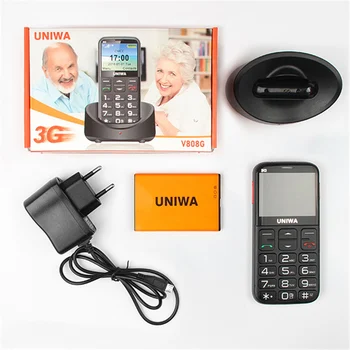 

UNIWA Unlocked Cell Phone 3G WCDMA GSM For Old Man Big Button SOS Emergency Simple Phones