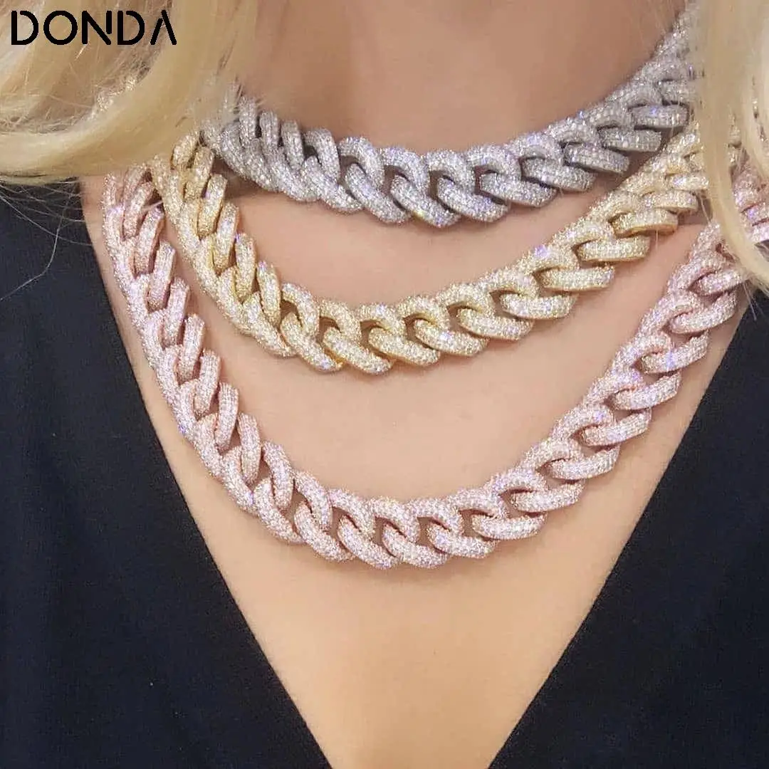 Цепочка-чокер Donda мужская из кубинской панцирной стали Майами ожерелье в стиле