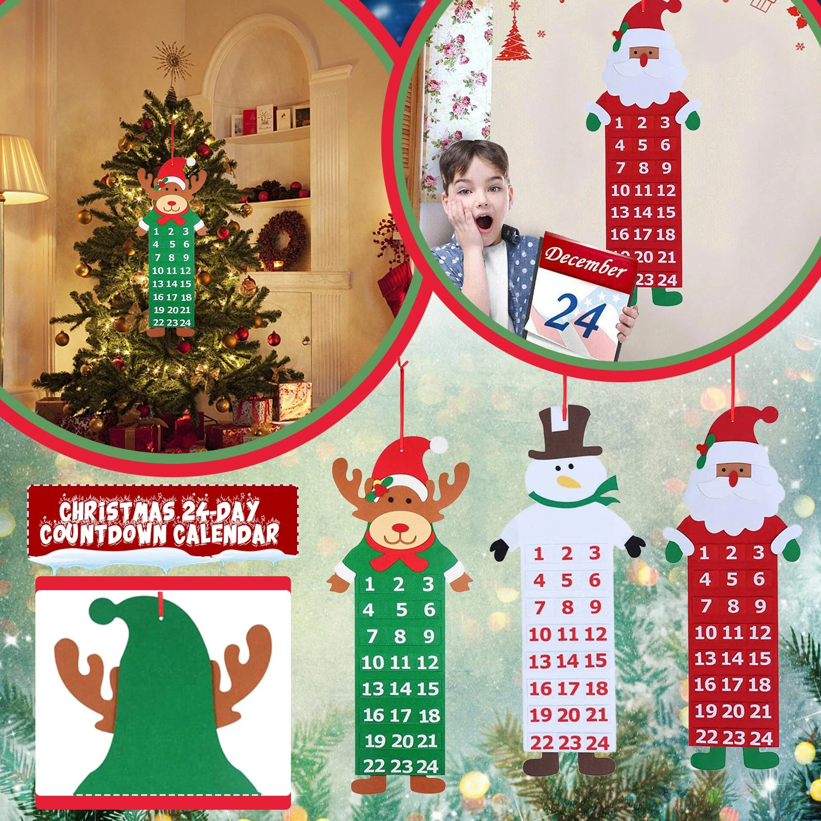 8th Day Of Christmas 2022 Santa Christmas Advent Calendar 2022 3D Felt Haning Advent Calendar  Reusable Countdown To Christmas Calendar For Kids Christmas|Advent  Calendars| - Aliexpress