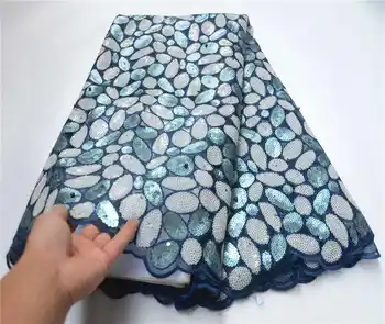 

High quality Organza Lace Fabric African Sequence Lace Fabrics For Wedding Dress French Net Lace With Sequins Lace PSA917-1