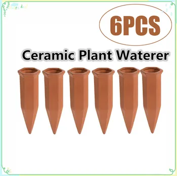 

New 6 Pcs Ceramic Plant Waterer Self Watering Terracotta Spike Self Watering Spikes Automatically for Vacation Indoor Outdoor