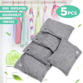 

Air Purifier Bag Car Home Bamboo Charcoal Dehumidifier Odor Remover Air Purifying Bag Natural Air Freshener Bags 500g 5 Bag/Set