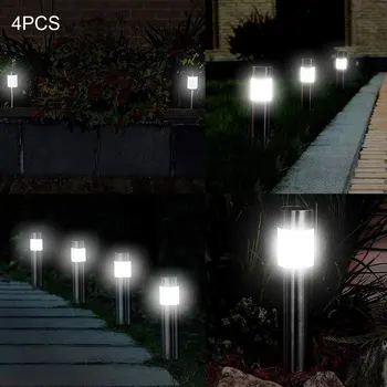 

4pcs Energy Saving Ground Insert Outdoor Garden Modern Yard Pathway Nightlight Step Solar Light Bright Waterproof LED Decorative