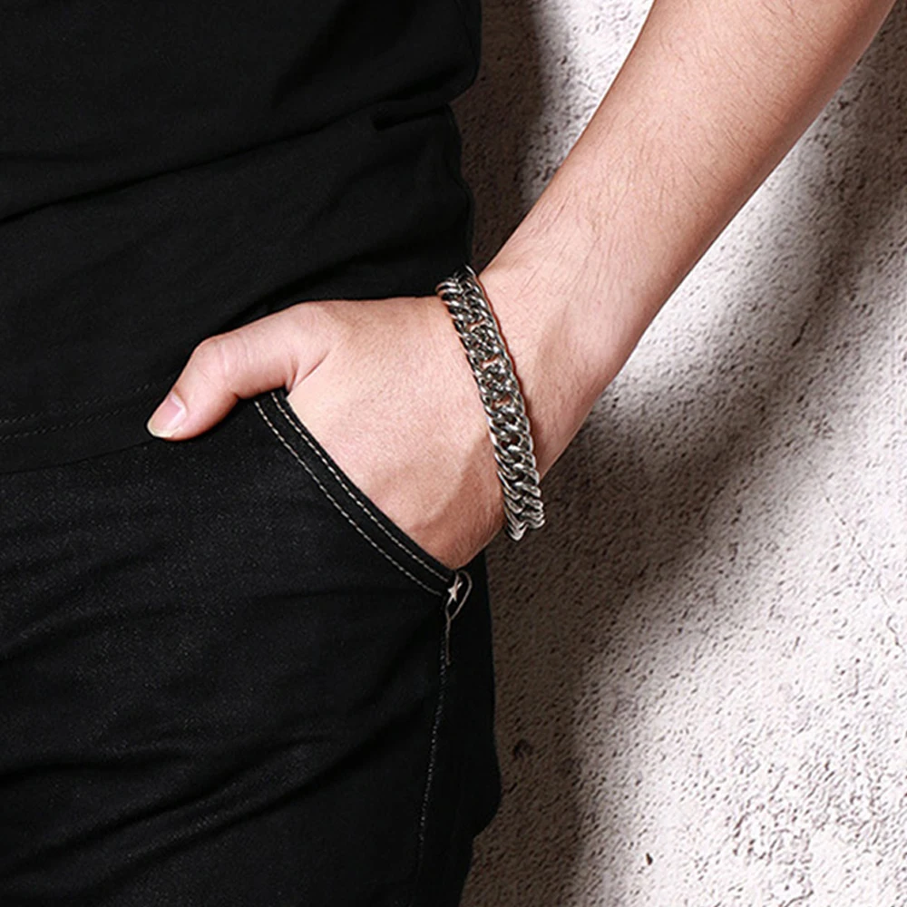316L Stainless Steel 10mm Men Bracelet 