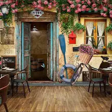 Большие плакаты на заказ, фрески средиземноморские окна розы обои фрески