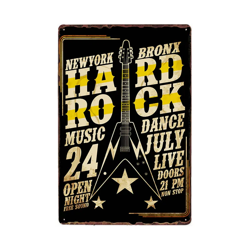 Рок-н-ролл Винтаж металлические знаки бляшки Рокки Ретро Rockstar Плакат Бар украшения паб декорации Декор для дома 20x30 см - Цвет: 981845