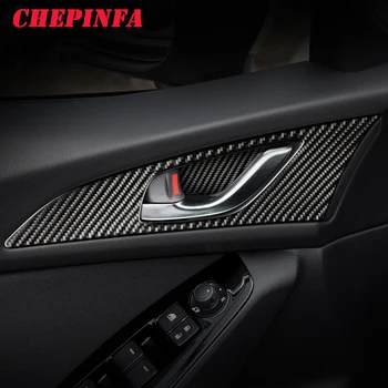 شراءCHEPINFA ألياف الكربون ملصق باب السيارة مقبض داخلي لوحة وعاء غطاء الكسوة لصائق عدة لمازدا 3 Angkesaila
