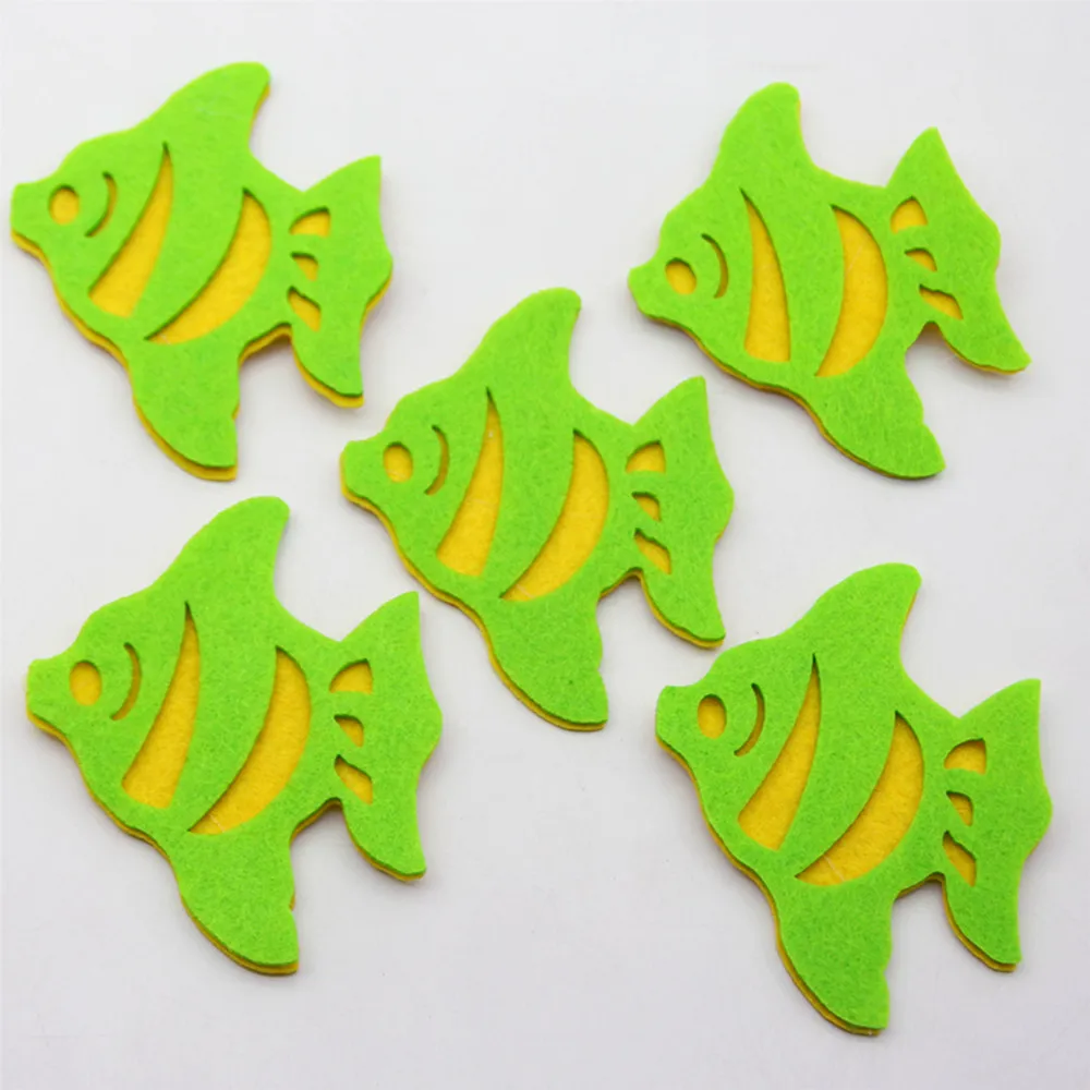 

5pc Cute Mini Fish Fabric Felt Cutting Felts Patches Handmade Cloth Sewing Craft For Kid DIY Toy Home Kindergarten Decor Sticker