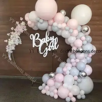 

New Year Macaron s Arch Kit Pastel Grey Pink s Sliver Globos Wedding Party Decor Baby Shower Supplies