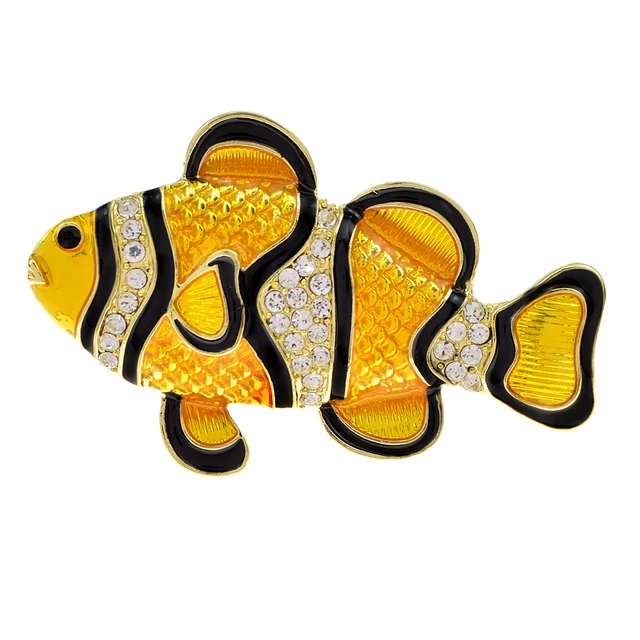 Rhinestone Sea Animal Gold Fish Brooches Party Brooch For Women Jewelry Pin  Gift