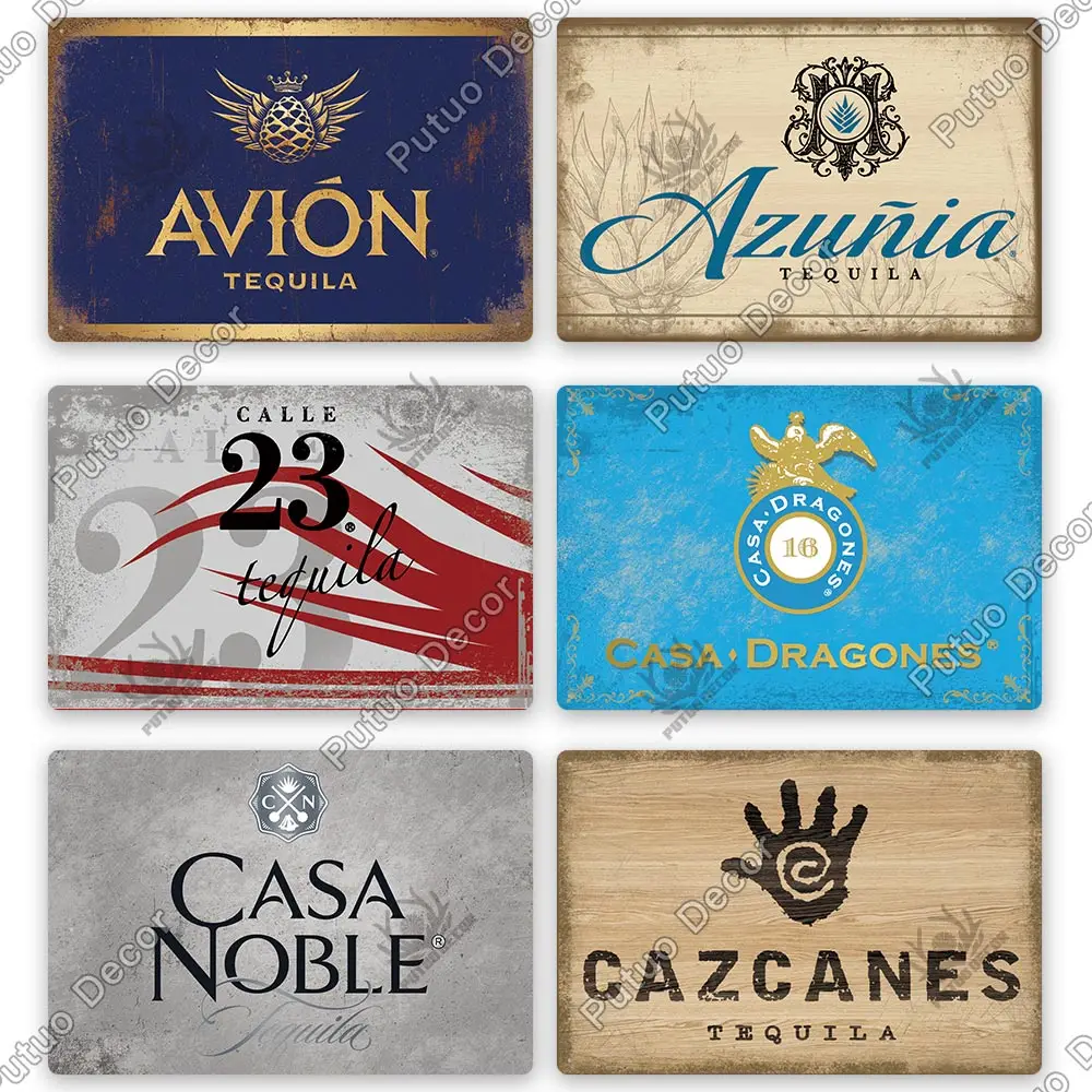 Putuo Decor Tequila Tin Sign Metal Sign Decorative Vintage Decor Plaque Bar Pub Man Cave Club Room Home Wall Decoration