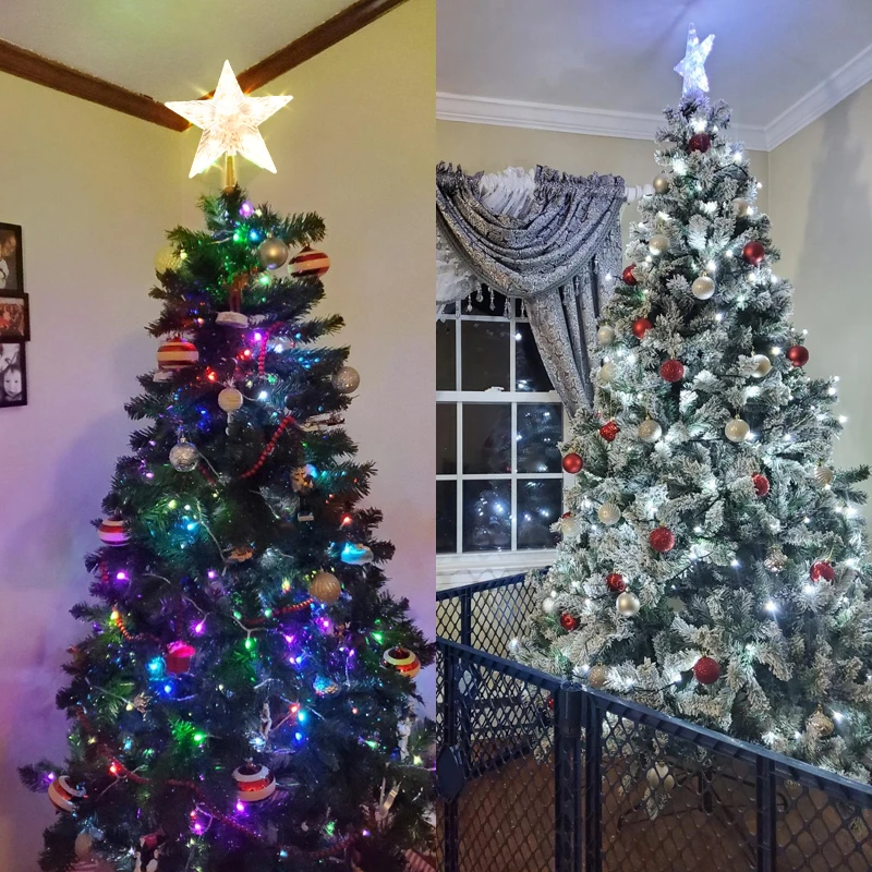 Best 2022 Indoor Christmas Decorations Christmas Tree Star Topper Led Lighted Star Christmas Tree Top Decor  Battery Powered Noel Navidad 2022 Xmas Warm Light Ornaments|Tree Toppers| -  Aliexpress