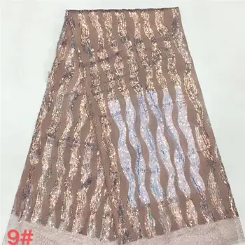 

New French African Lace Fabric Guipure Sequined Tulle Nigerian Tissu Mesh India Lace For Wedding Dress M1058