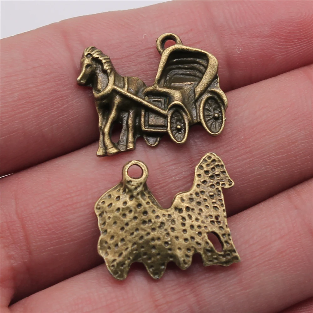 WYSIWYG 10pcs 17x22mm Carriage Charms Antique Bronze Color For DIY Jewelry Making Zinc Alloy Pendant Findings | Украшения и