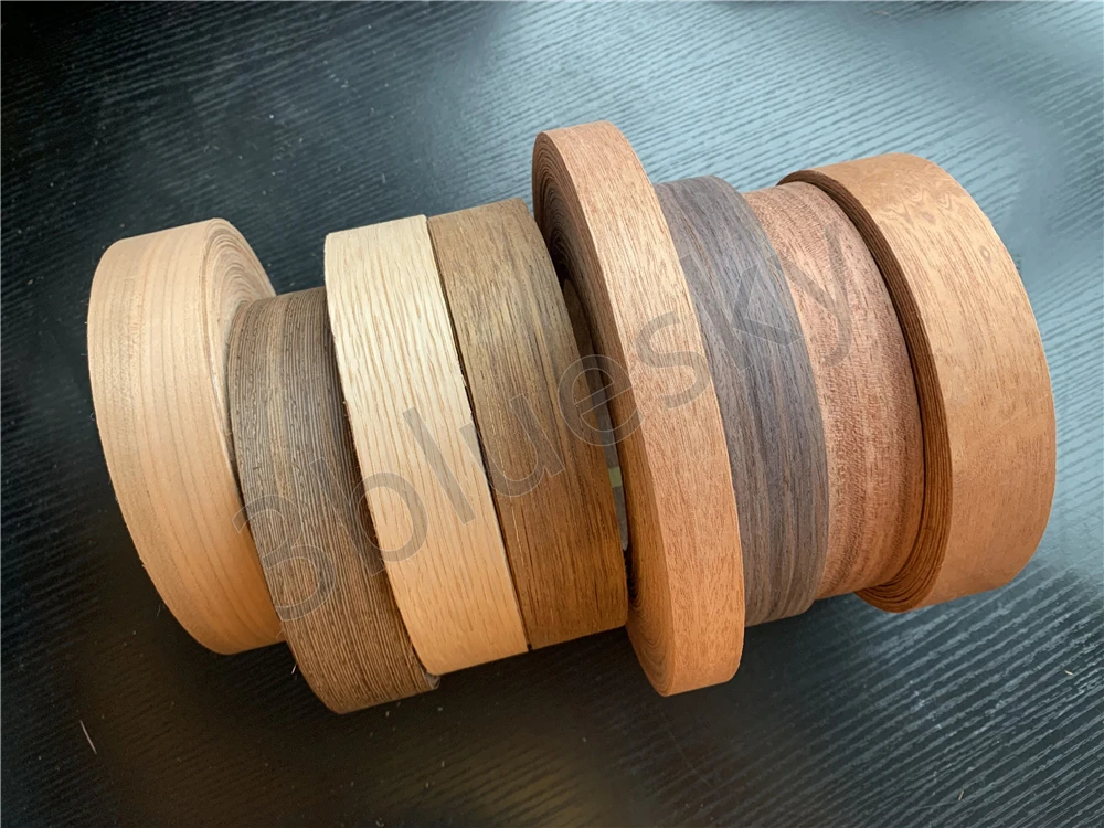 Natural Wood Edge Banding 5cm 4cm 35mm 28mm 22mm 2cm Maple White Oak Walnut Cherry Teak Ash Bubinga Sapele